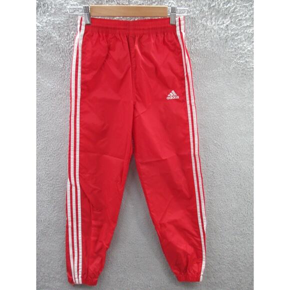 NWOT Rare Adidas TEAM Vintage Nylon Red Track Pants Youth Large AWT001